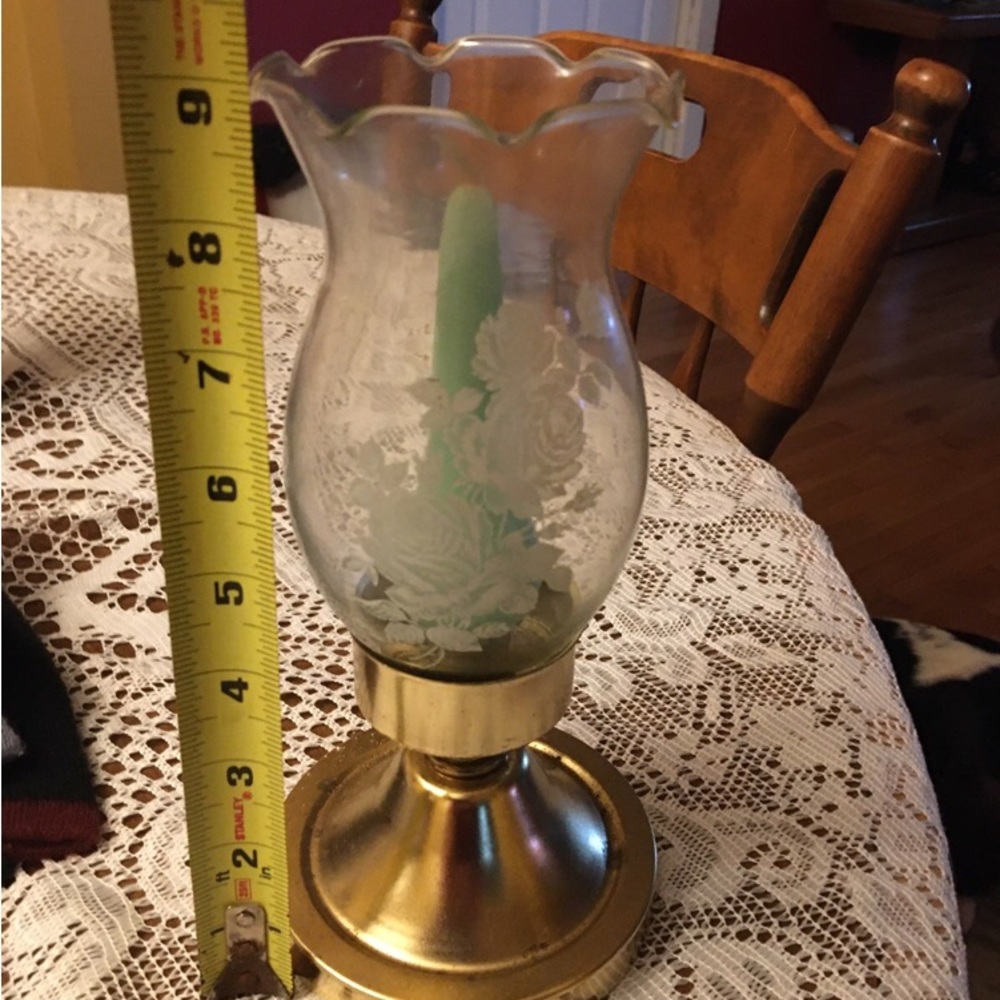 Glass and brass candle holder great decoration